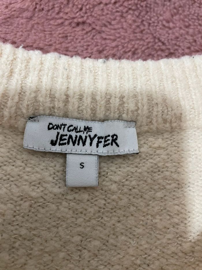 Pull à rayures beige crème et noir - photo numéro 2