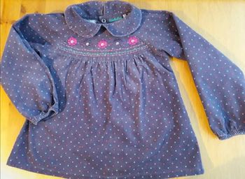 Blouse en velours violette à pois Kimbaloo 36 mois