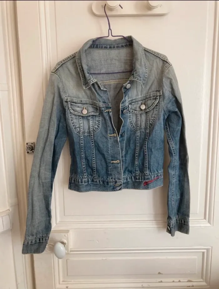 💥 Veste en jean délavé vintage – M.Dia (années 2000) - photo numéro 2