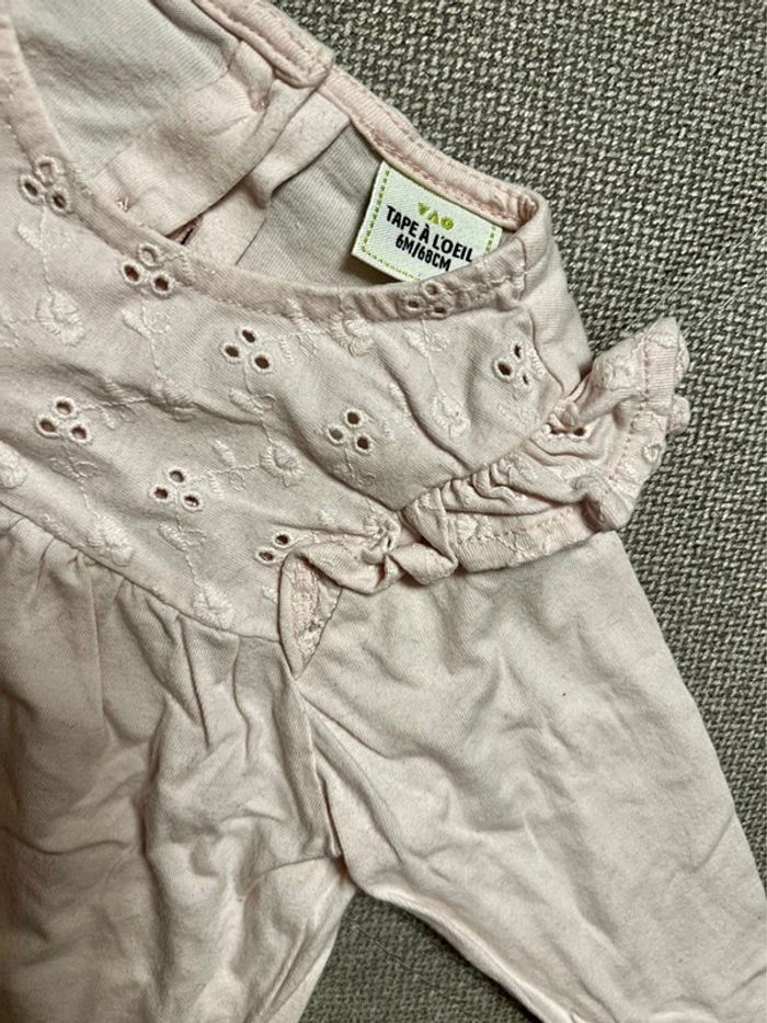 T-shirt ML rose avec broderie - photo numéro 2