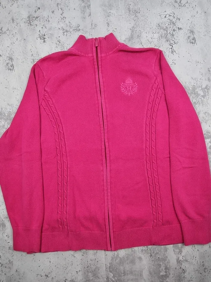 Veste zippée rose Tommy Hilfiger – Taille XL Femme (mesures en photos) - photo numéro 3