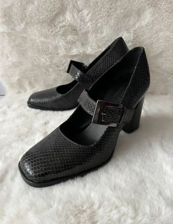 Escarpins noires avec brides en cuir Philippine Minelli 38 Talons 9 cm