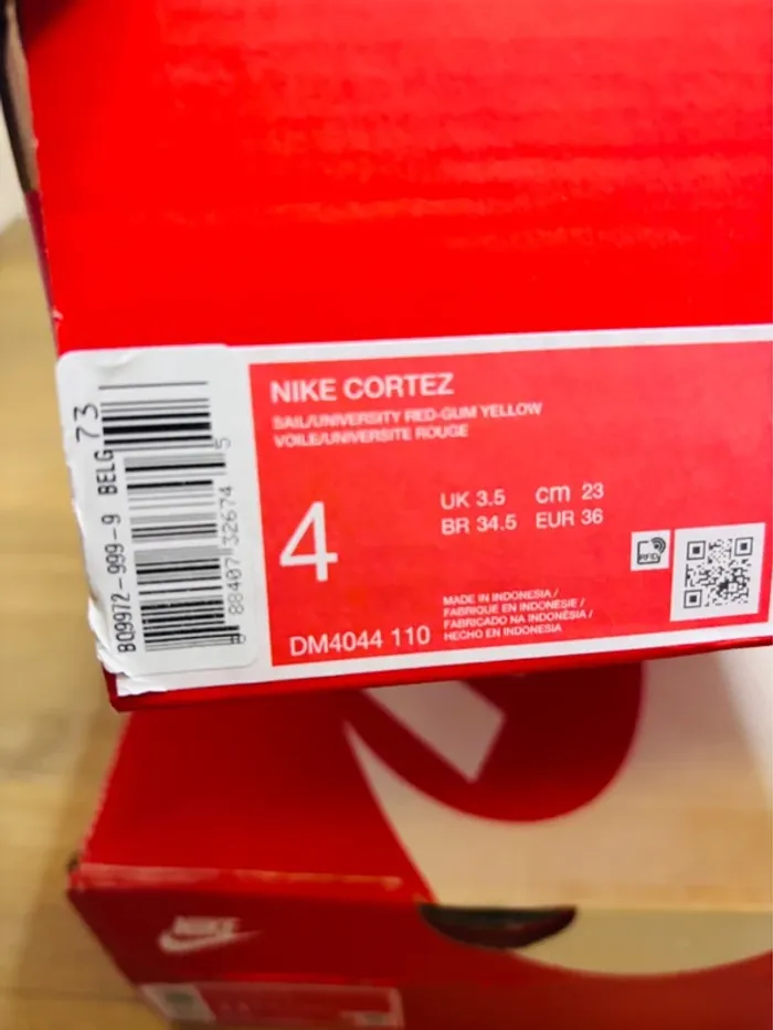 Nike Cortez Leather Sail University Red Gum Taille 36 - photo numéro 7