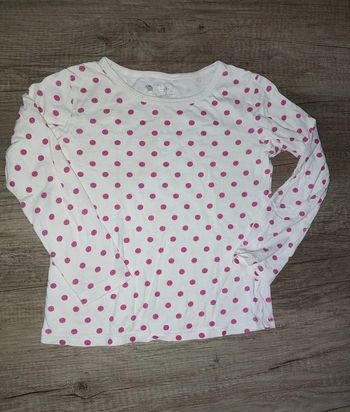 Maillot de corps blanc à pois rose 4/5 ans Tex #Fille4ans