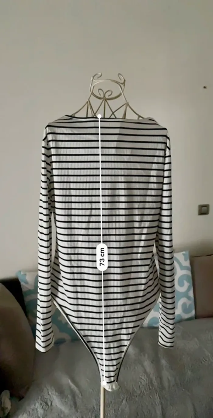 Body rayé noir & blanc – neuf – taille L approx - photo numéro 11