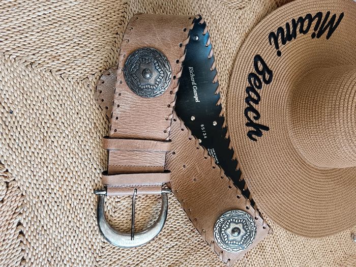 Richard Gampel | ceinture large cuir sable | t. 85 - photo numéro 5