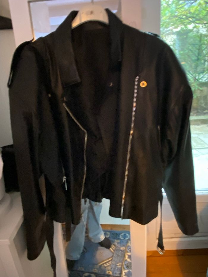 🖤 Blouson perfecto vintage noir femme – taille 38/40