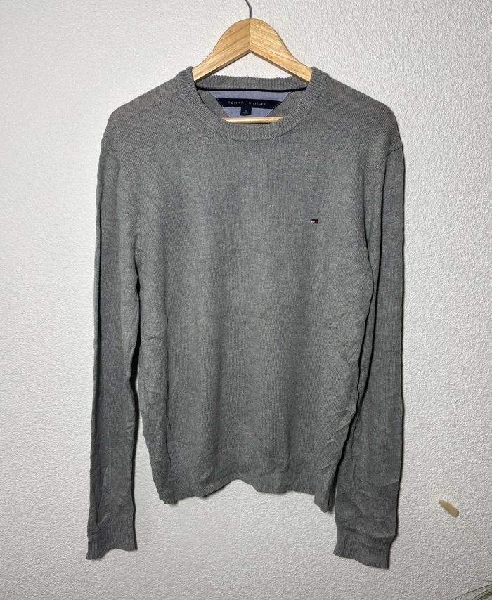 Pull Tommy Hilfiger - Homme - Gris - Col Rond