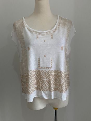 Top blanc imprimé Zara