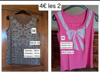débardeurs NEUFS pour femme taille M