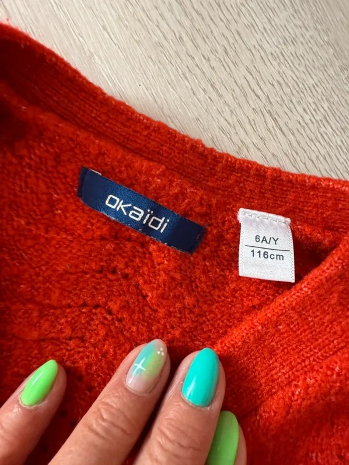 Gilet couleur brique Okaïdi 6 ans - photo numéro 3