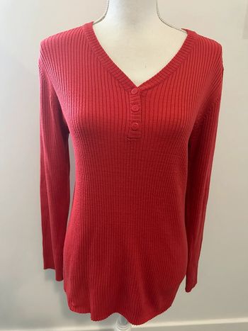 Pull côtelé rose rouge Damart T42/44 XL/XXL