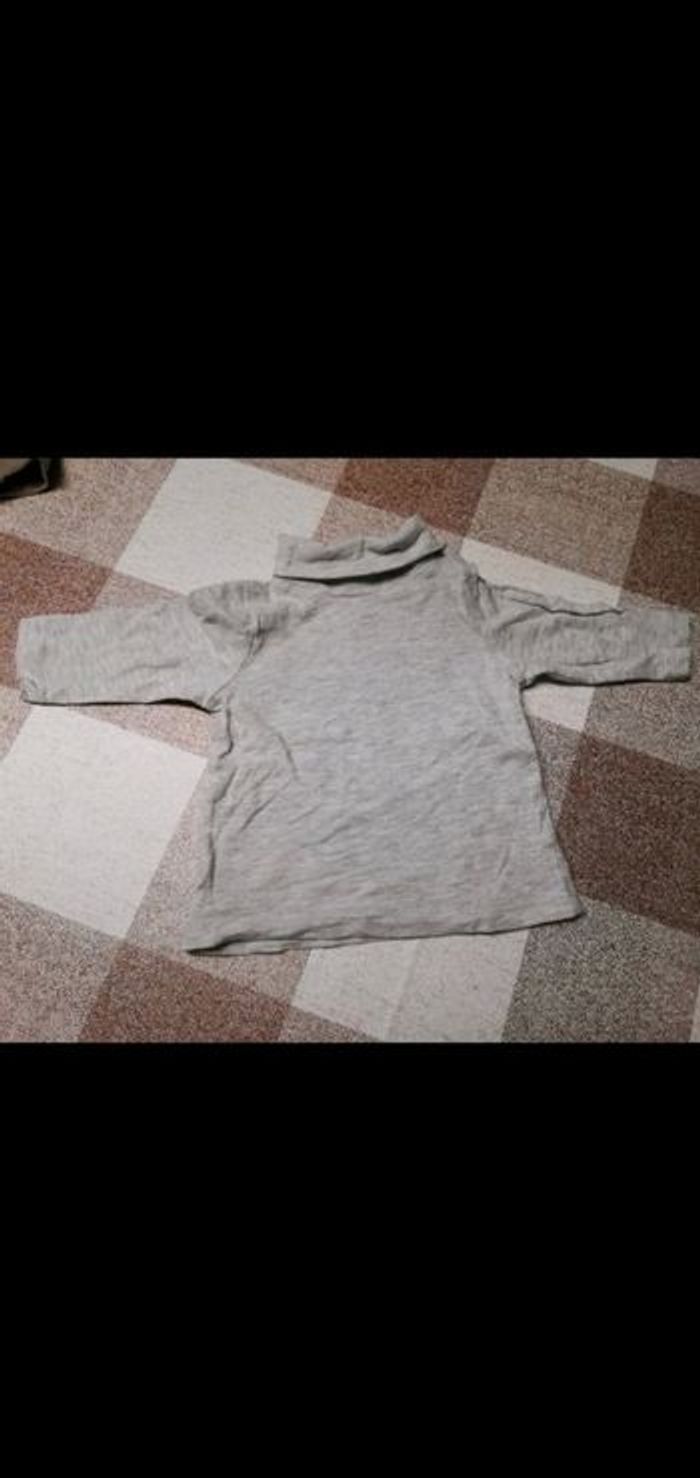 Col roulé 3 mois manches longues Tex gris
