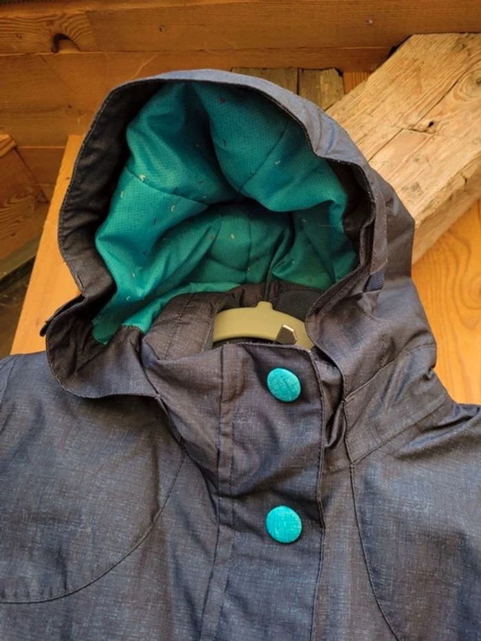 Anorak de ski chaud Lued'ze gris/bleu, à capuche, 8 ans,beau et fonctionnel - photo numéro 5