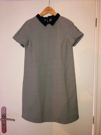 Robe Zara col cuir motif pied de poule Neuve taille 36