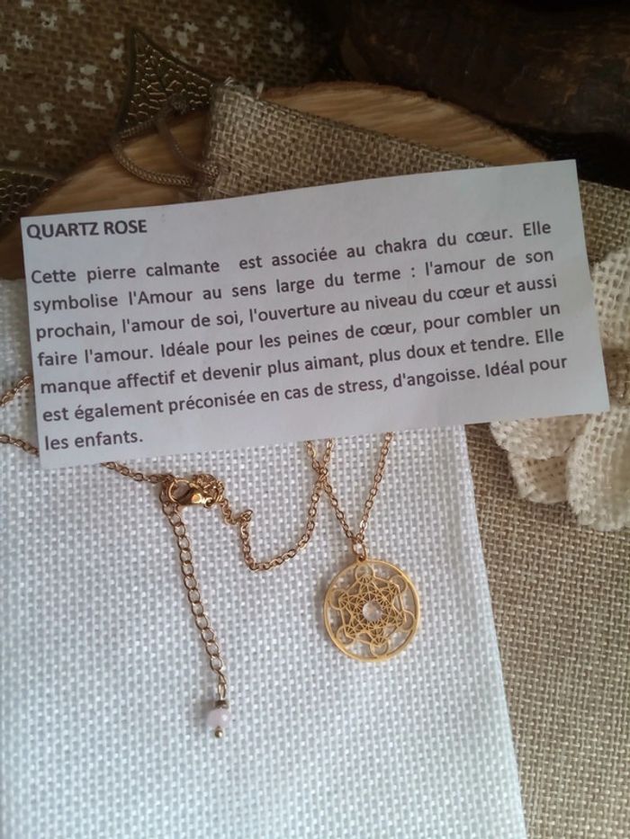 Collier quartz rose - photo numéro 2