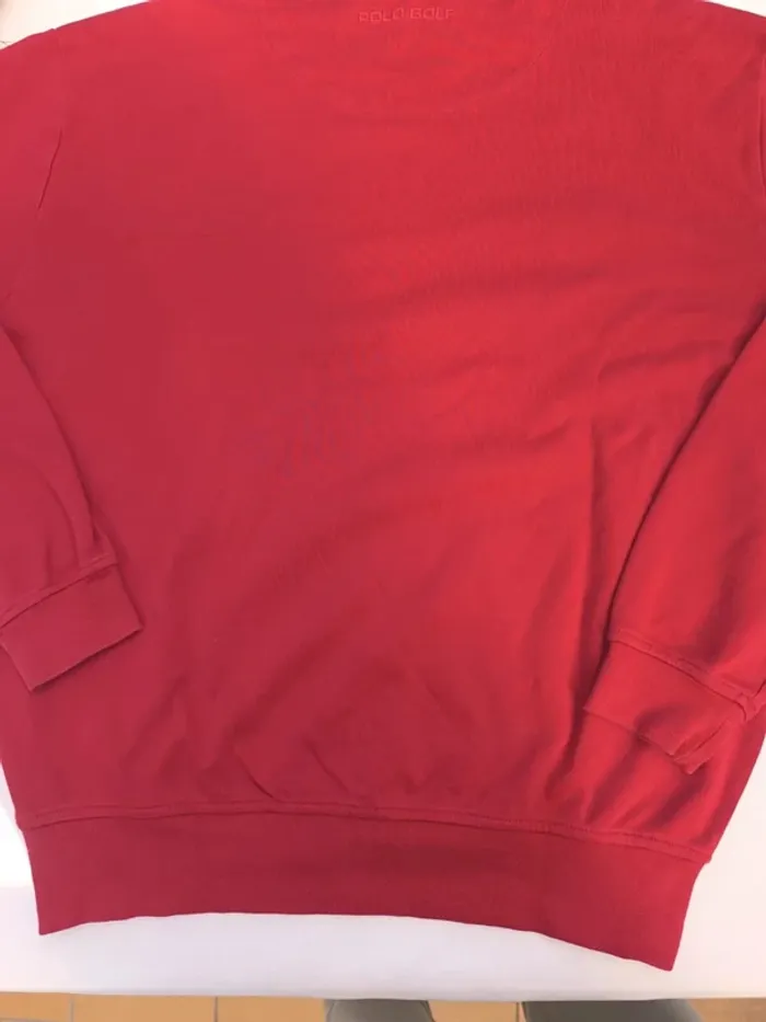 Magnifique Sweat homme polo golf taille L rouge logo bleu marine excellent état - photo numéro 12