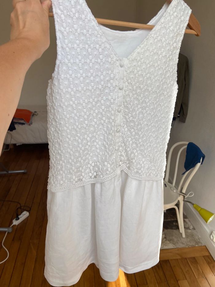 Robe en lin et dentelle blanc cassé Cyrillus 14 ans - photo numéro 11
