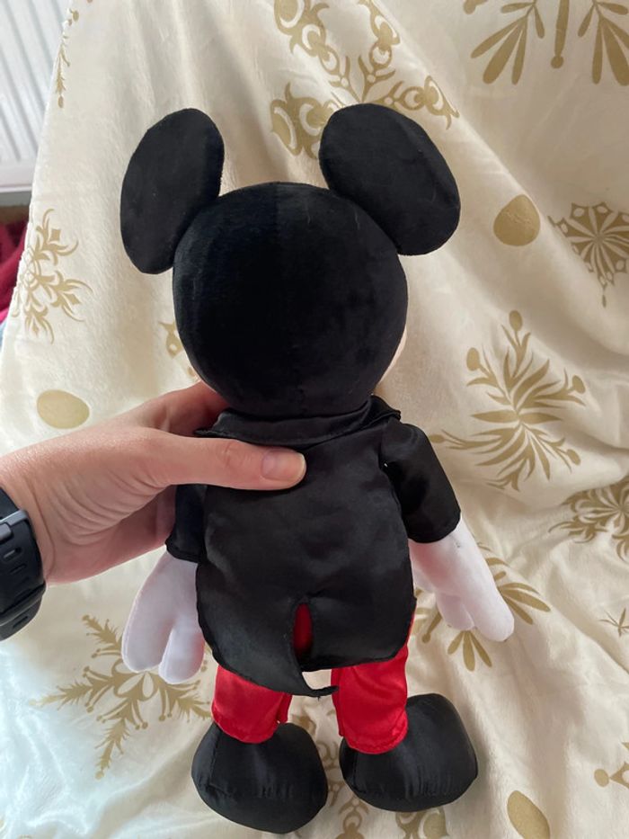 Peluche Mickey Mouse Costume Disneyland Paris Disney noir rouge smoking 34 cm - photo numéro 7