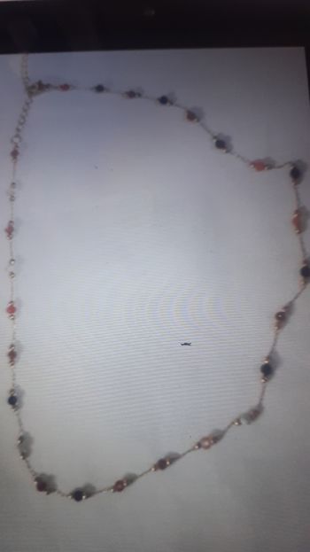 Collier acier inoxydable +bracelet  perles naturelles