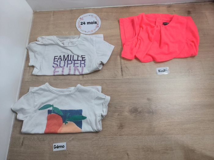 Lot 3 t-shirts manches courtes 24 mois