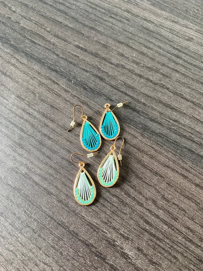 Boucles d’oreilles bleu et turquoise