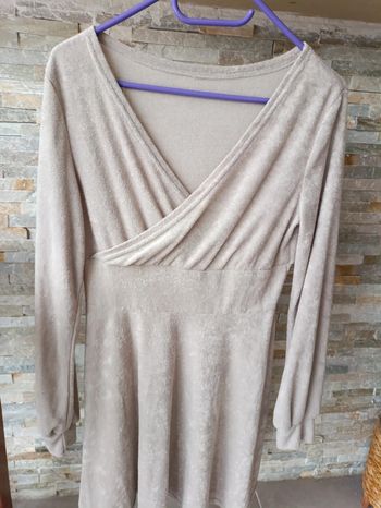 Robe manches longues beige