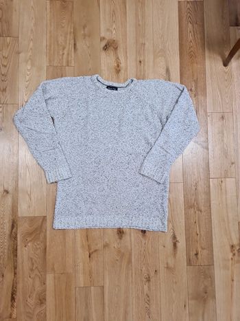 Pull maille chenille gris
