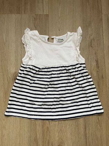 Débardeur Kiabi rayé blanc et bleu marine 12 mois