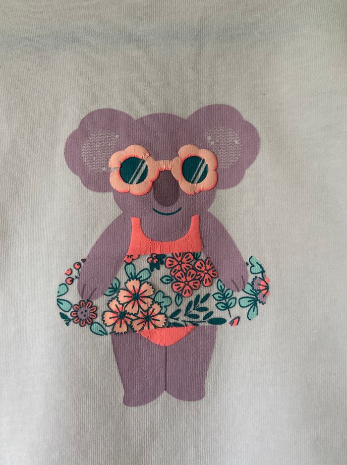 Tee-shirt manches volantées imprimé koala taille 18 mois - photo numéro 2