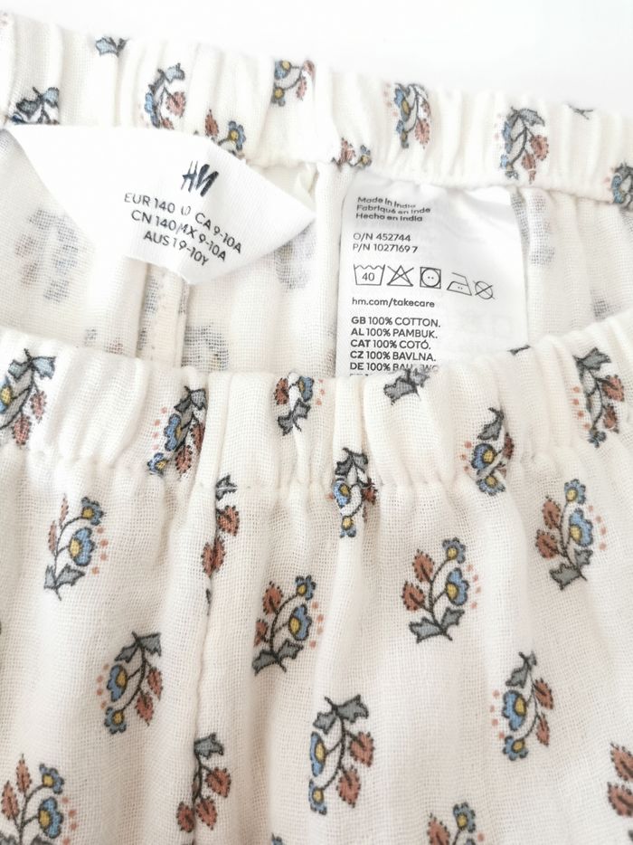 Ensemble débardeur et short fleuri en coton H&M 9/10 Ans - photo numéro 6