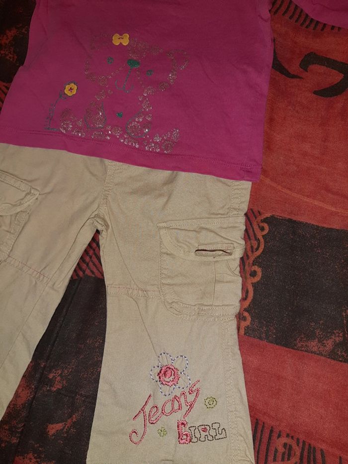 Ensemble pantalon tee-shirt manches longues 18mois - photo numéro 2