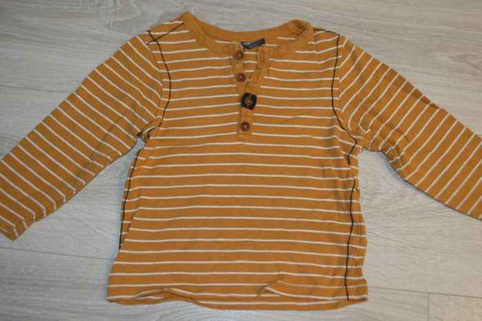 Tee shirt manches longues camel rayé Orchestra 23 mois - 2 ans