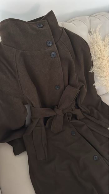 Manteau long à col montant 