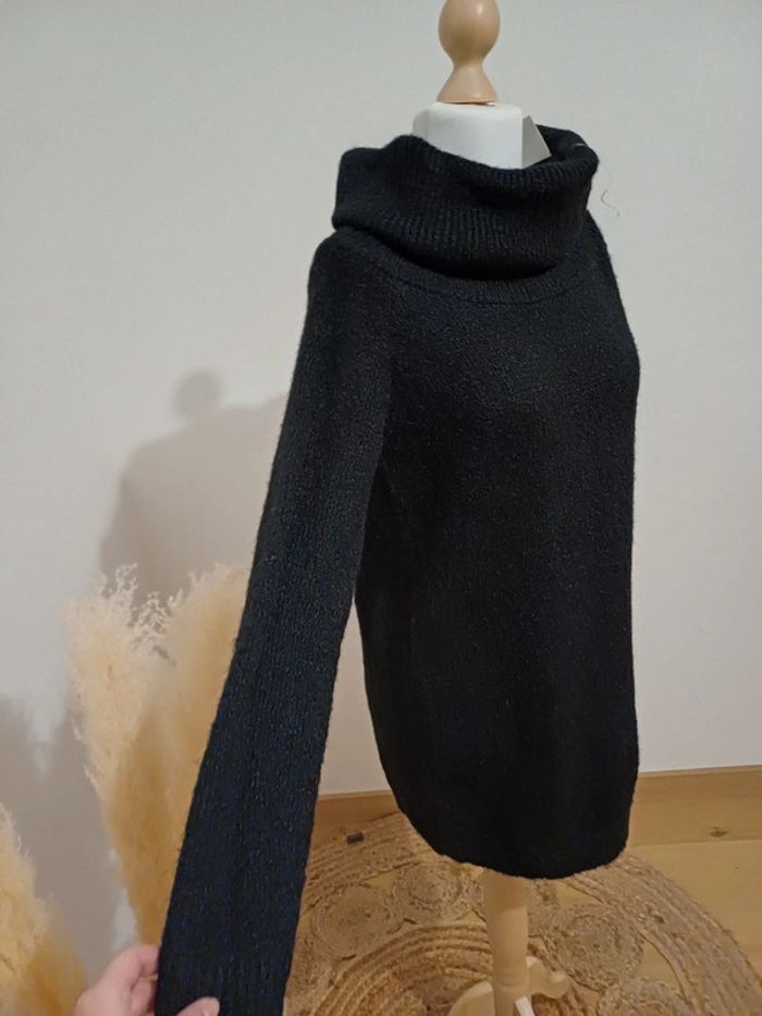 Robe noire chaude à col roulé neuve Flamant Rose taille M/L 38/40 - photo numéro 4
