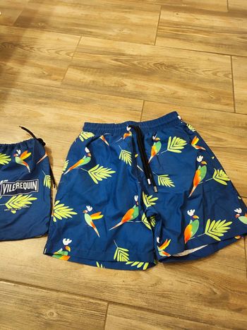 Maillot de bain bleu avec oiseau et feuillage Vilebrequin Taille S