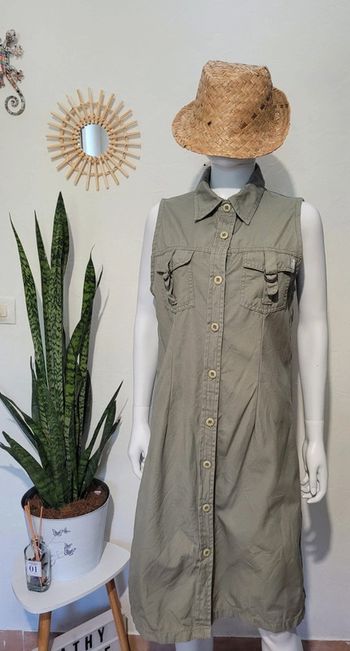 Robe 100%coton kaki