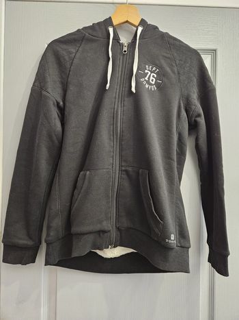 Gilet entièrement fourré à capuche femme - Taille S / 36 - Domyos - Noir et blanc