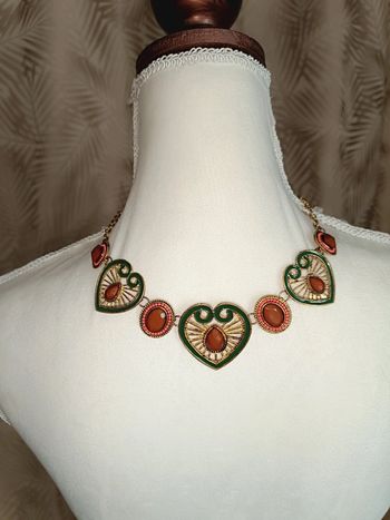 Collier vintage - coeur corail 🤎