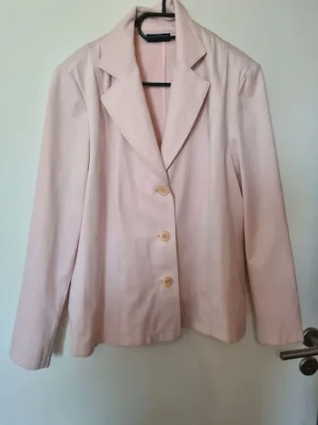 Blazer style daim / velour rose taille 46