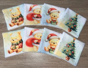 8 lingette lavables bambous Noël