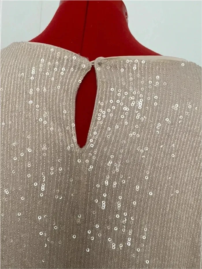 Robe babydoll sequins beige H&M - photo numéro 6