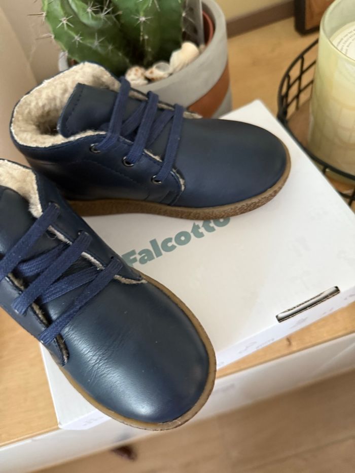 Falcotto chaussures enfants / bébé  en cuir avec fourrure naturelle - photo numéro 9