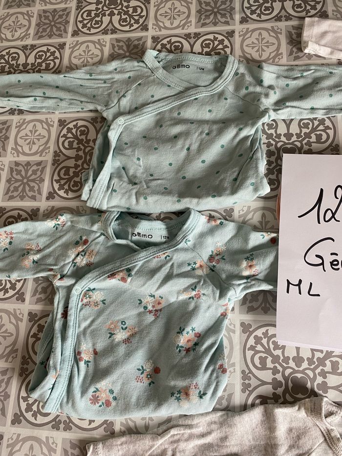 Lot 5 body ML 12 mois Gemo Mixte - photo numéro 3