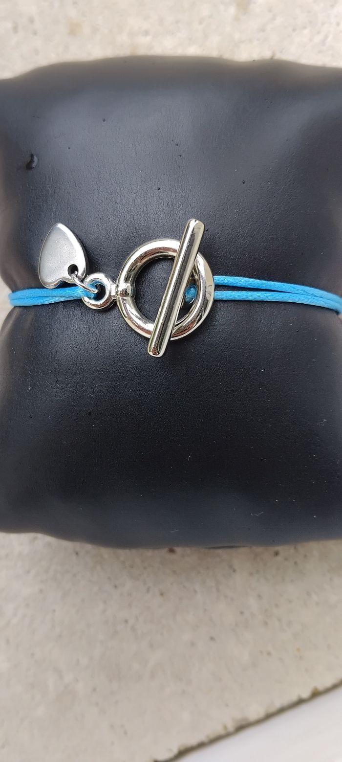 Bracelet ajustable argenté coeur - photo numéro 3