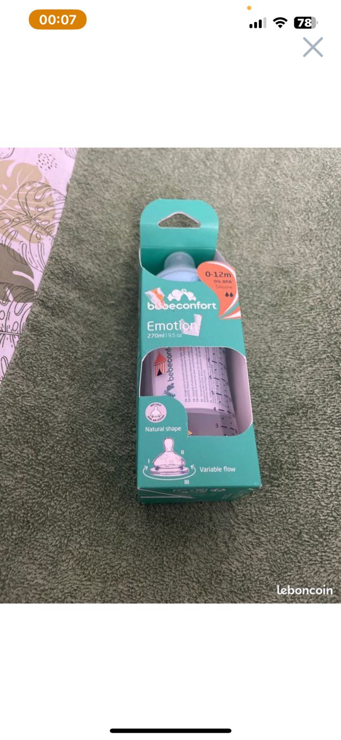 Biberon 0-12M Bebe confort neuf