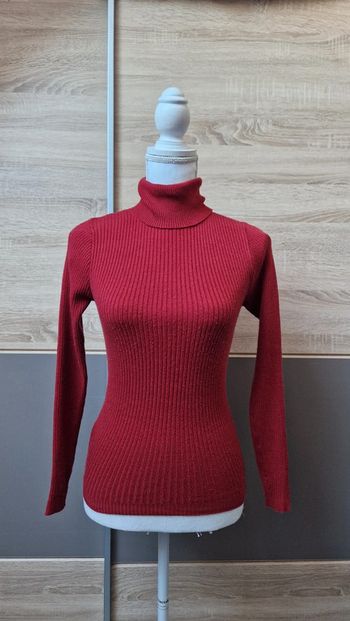 Pull col roulé.