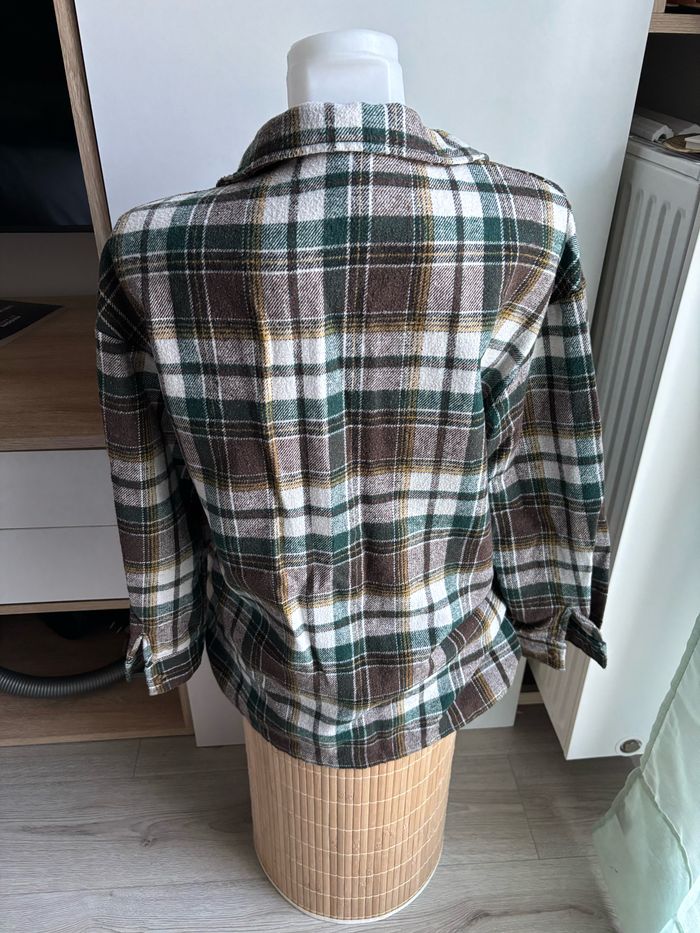 Veste sur chemise à carreaux marron vert taille M/L - photo numéro 6