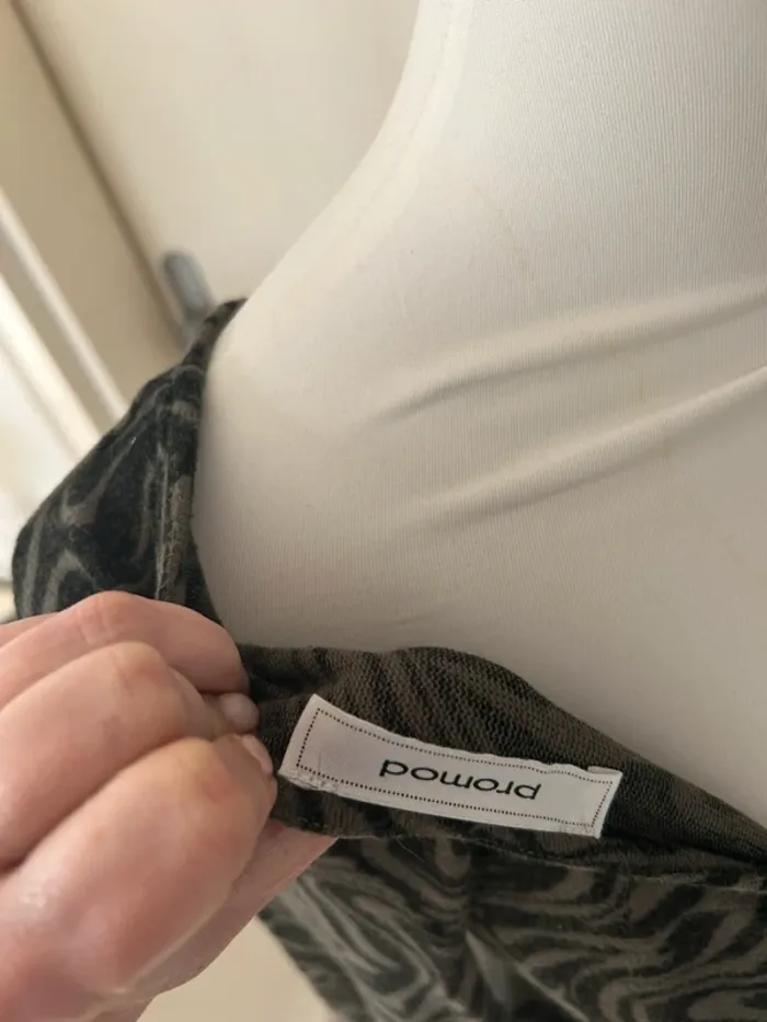 Promod pull fin maille imprimée vert, noir, femme, taille 38 - photo numéro 6