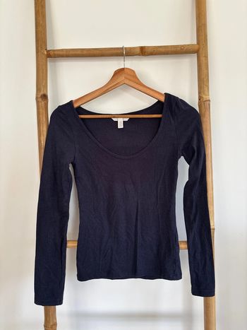 Sous pull t-shirt manches longues bleu marine H&M taille XS
